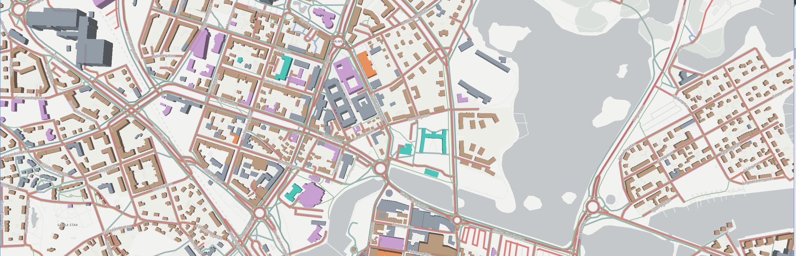 Simulerad trafik i 3D-vy över Kalmar